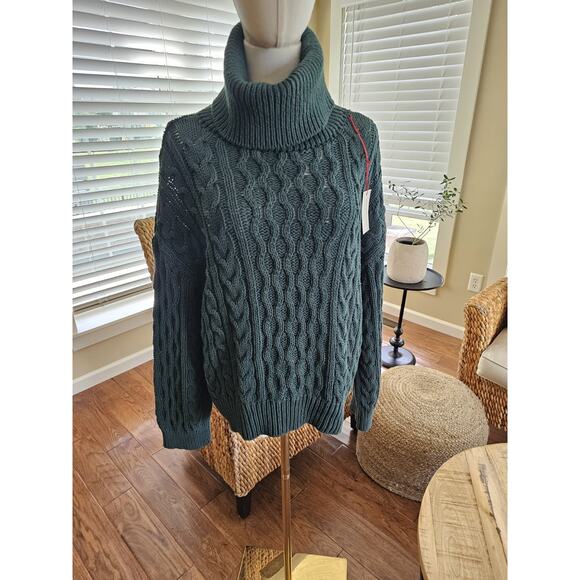 Anthropologie Sweaters - Anthropologie Pilcro Cableknit Turtleneck Sweater Size S Oversized New